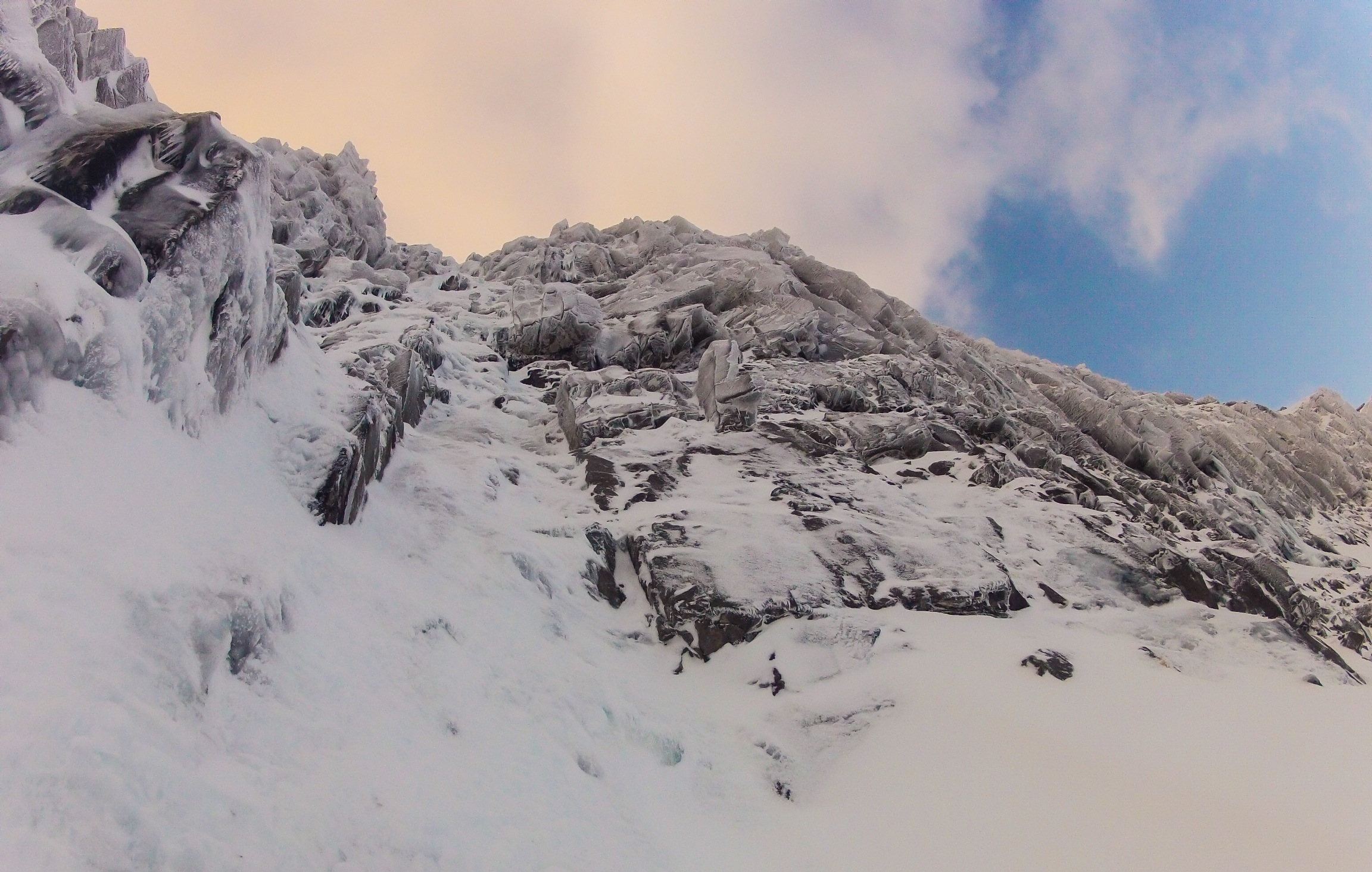 scottish winter ice climbing on poachers fall liatach torridon