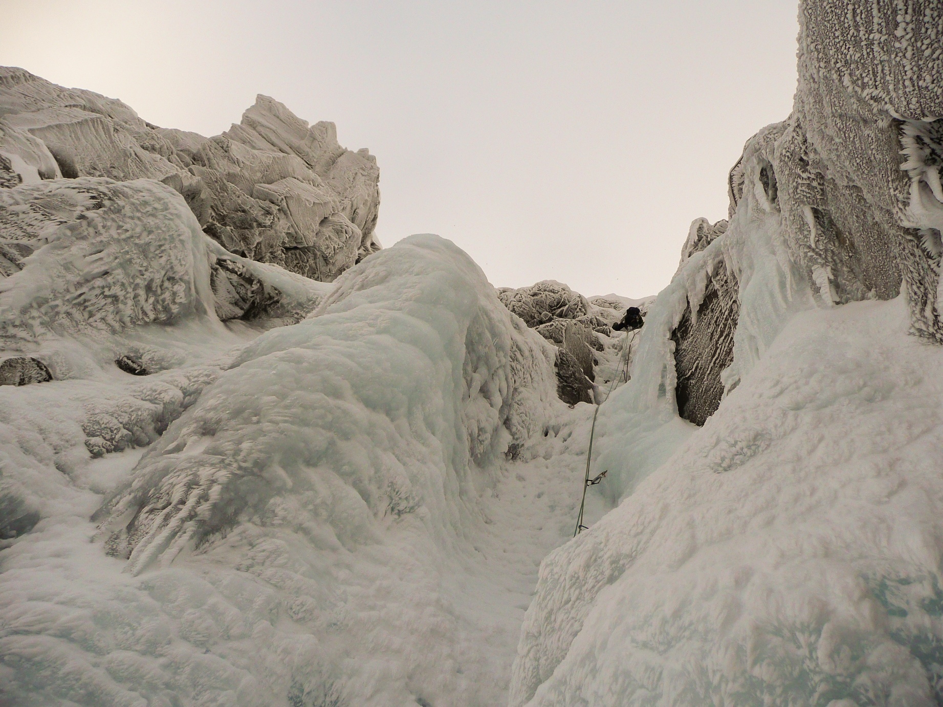 scottish winter ice climbing on poachers fall liatach torridon