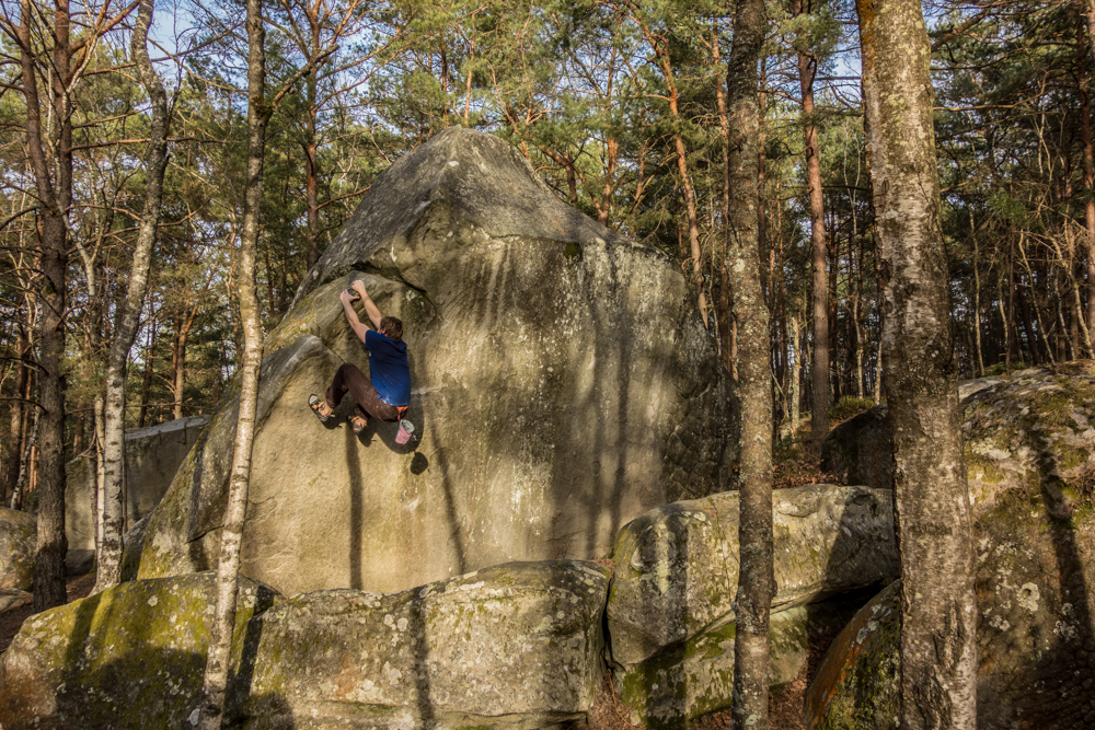 rock climbing bouldering in franchard isatis fontainebleau