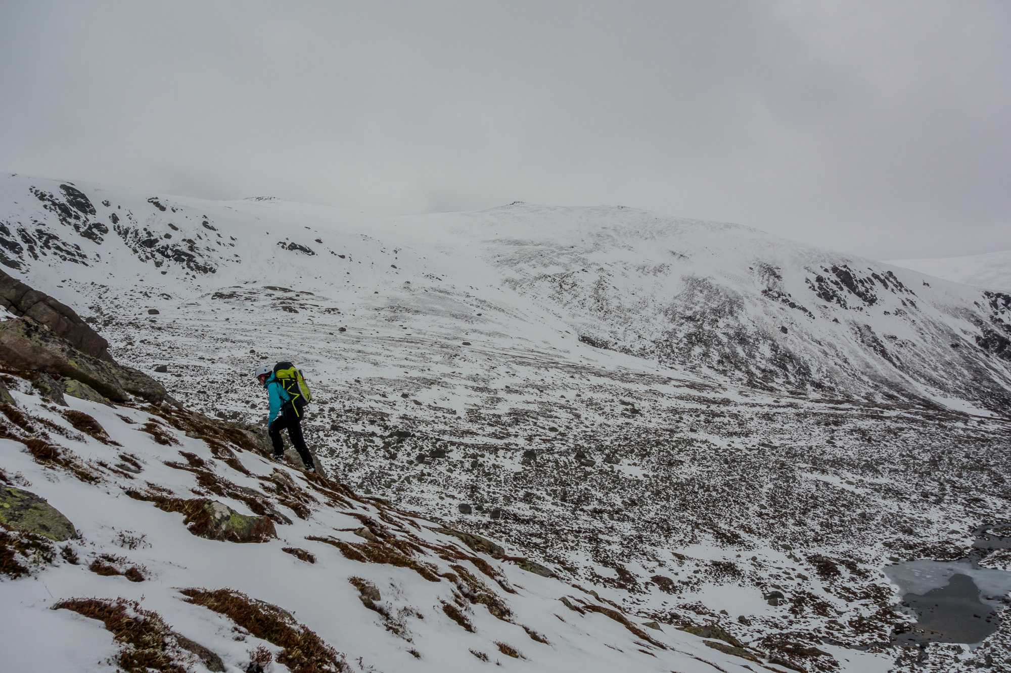 Debs approaches the base of the route as the weather turns moody