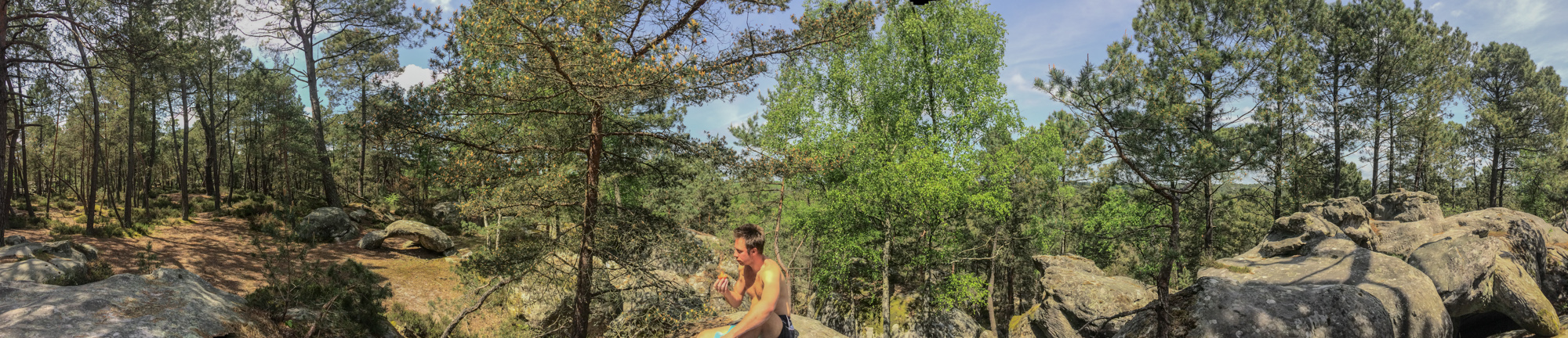 summer rock climbing bouldering in fontainebleau