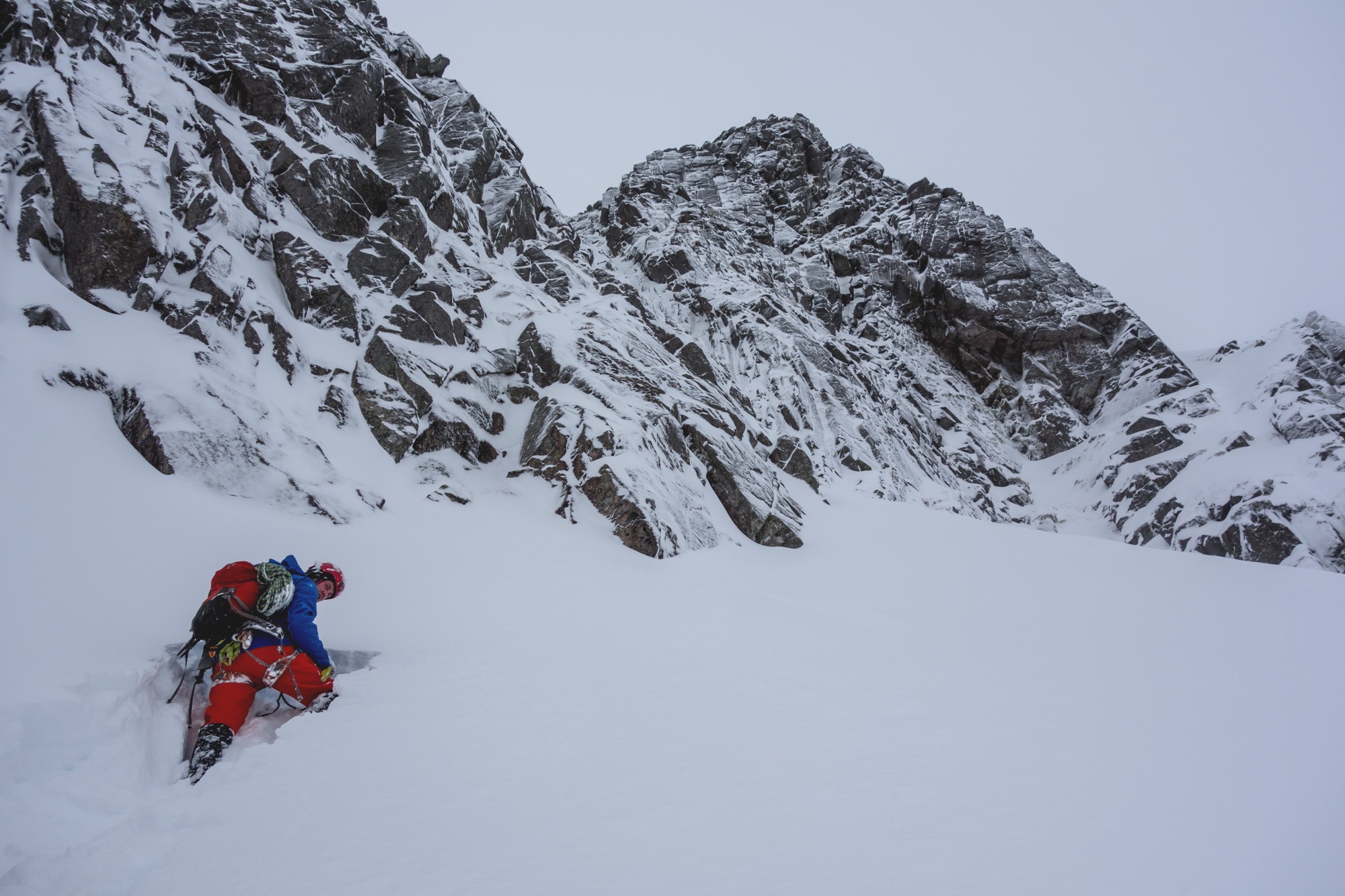 scottish winter mixed climbing on centrist lochnagar