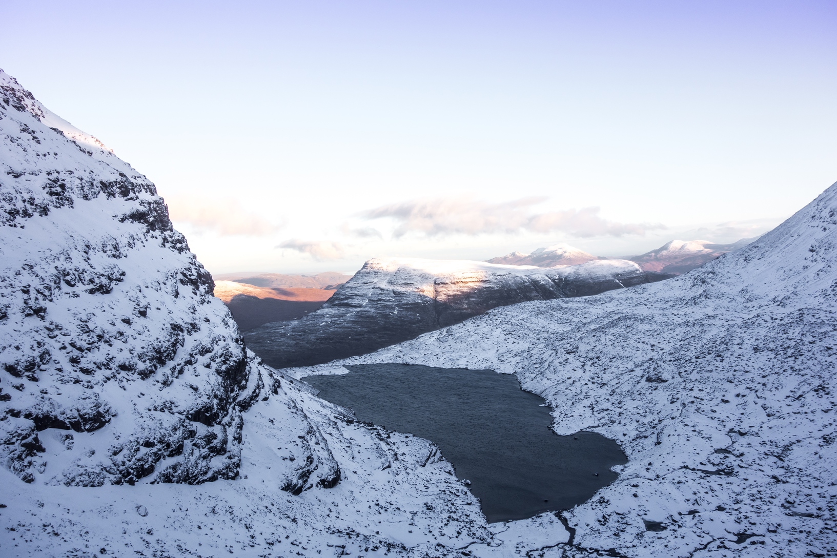 scottish winter mixed climbing on west buttress beinn eighe torridon