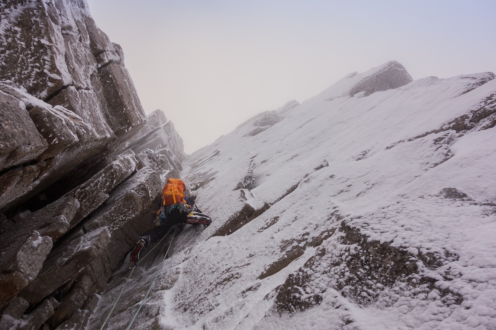 scottish winter mixed climbing on west buttress beinn eighe torridon