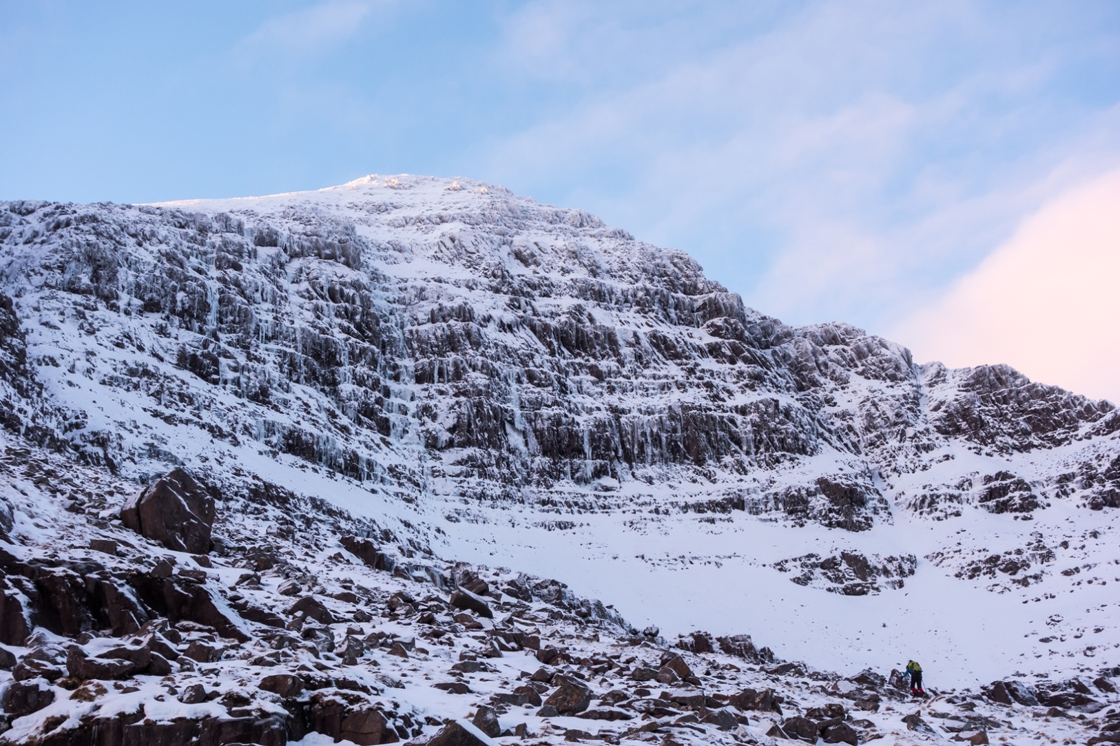 scottish winter ice climbing on coire dubh mor liatach torridon