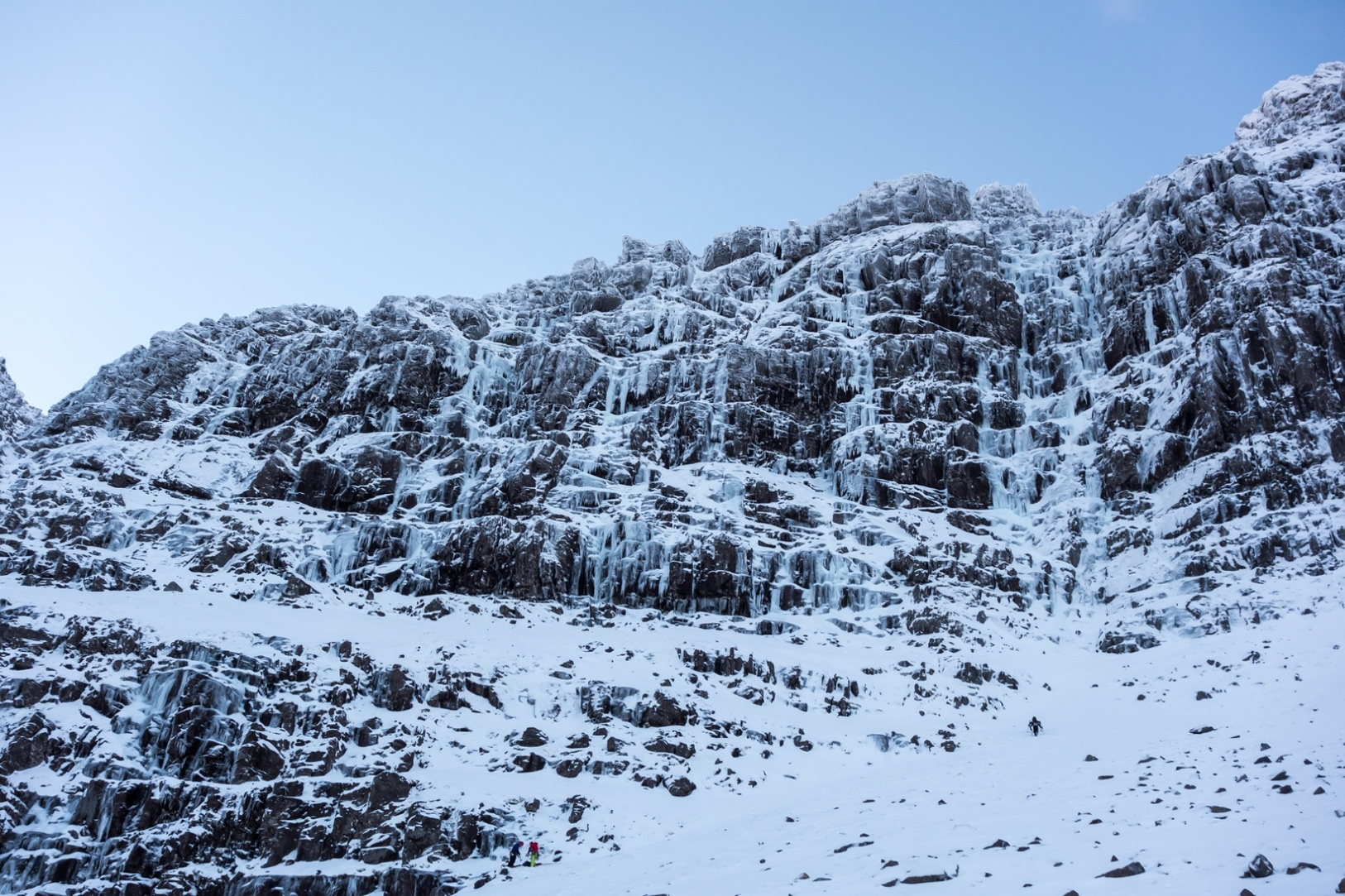 scottish winter ice climbing on coire dubh mor liatach torridon