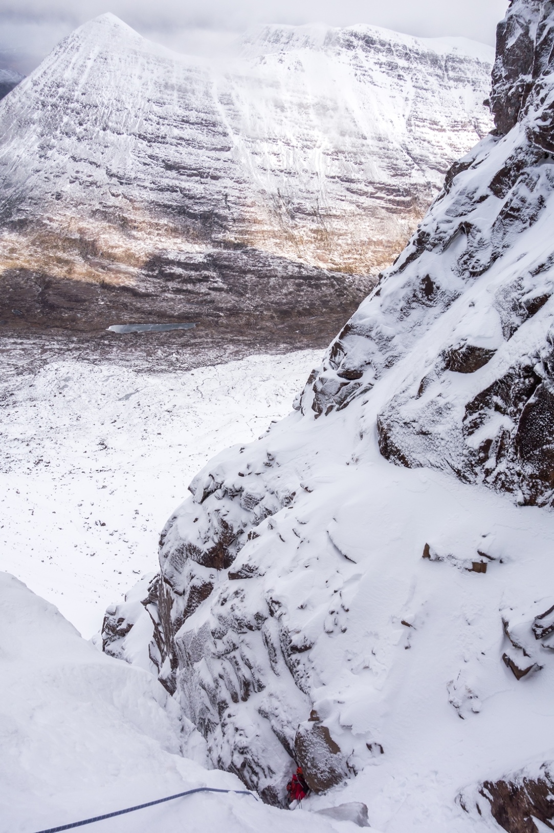 scottish winter ice climbing on george liatach torridon