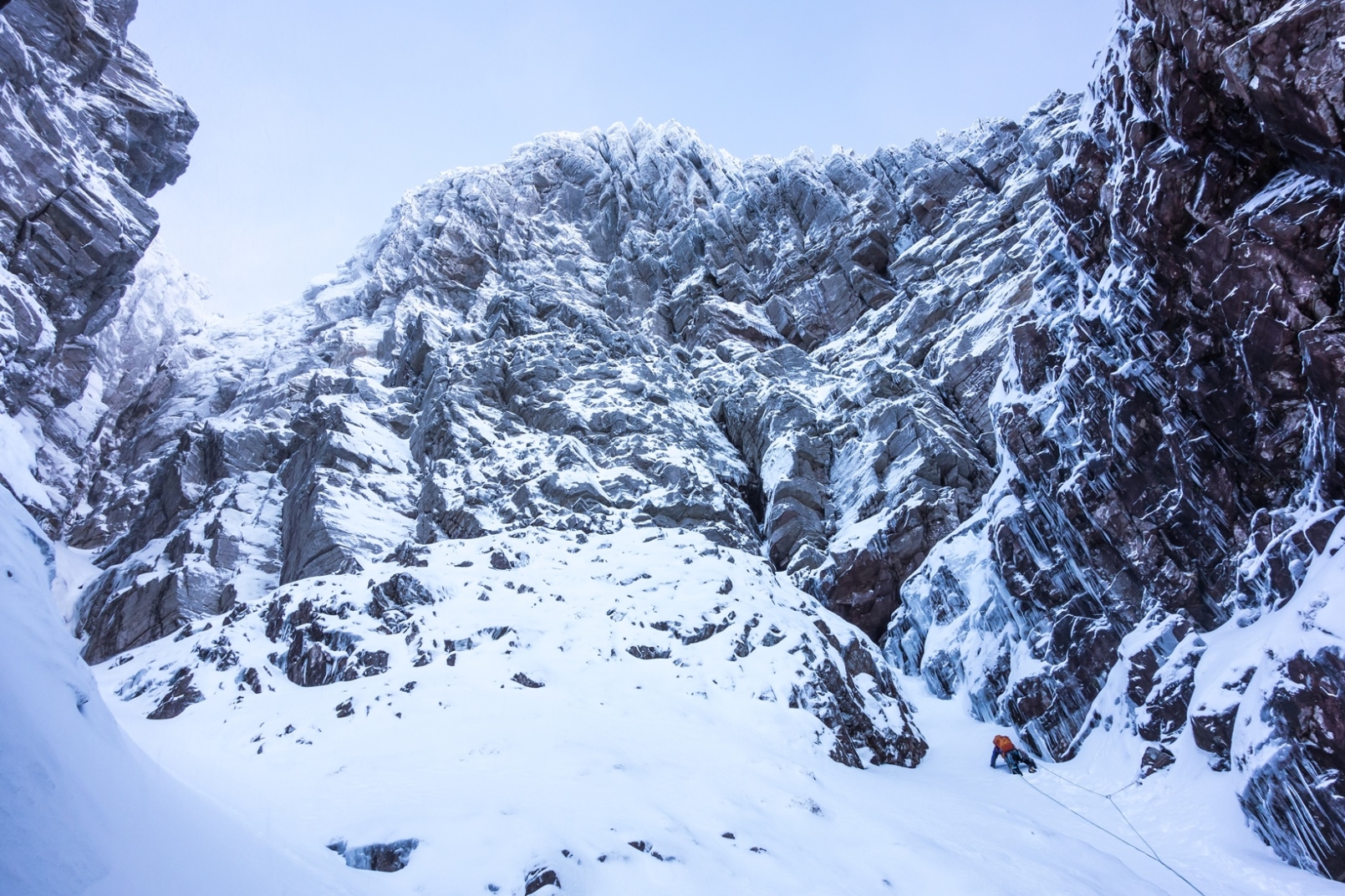 scottish winter mixed climbing on west buttress beinn eighe torridon