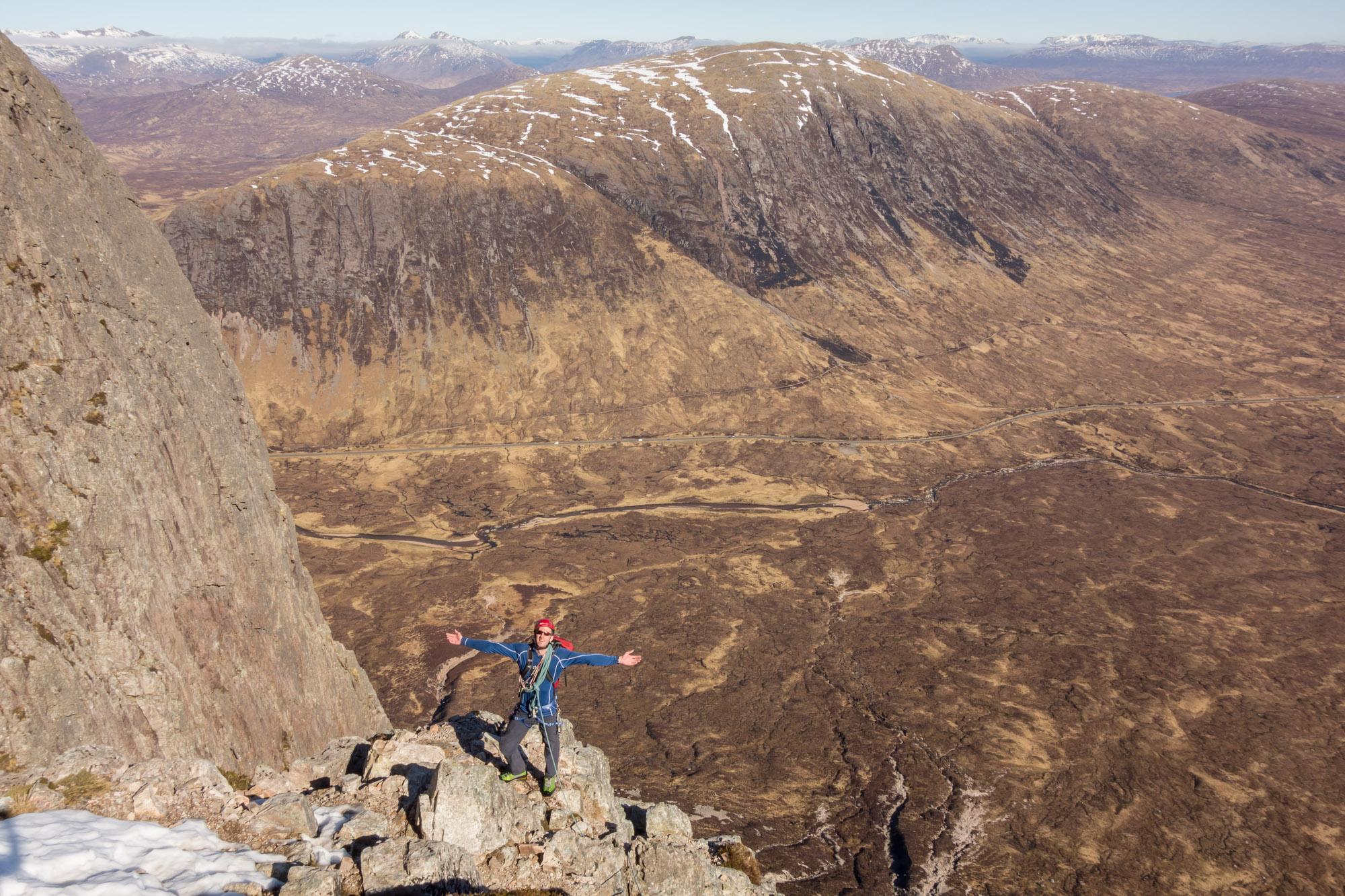 The climbing doesn't always have to be hard to be fun - stunning views and situations half way up the route