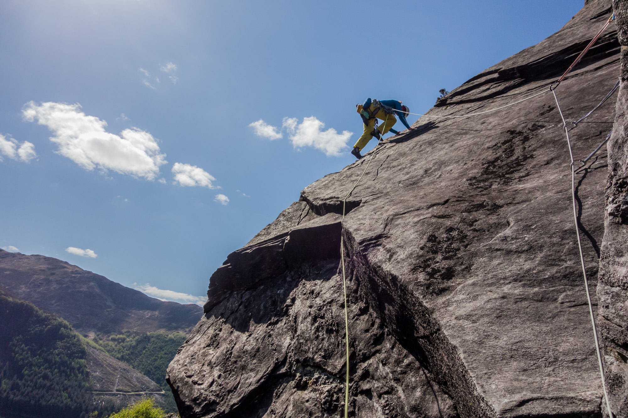 scottish summer rock climbing on secretaries super direct glen nevis