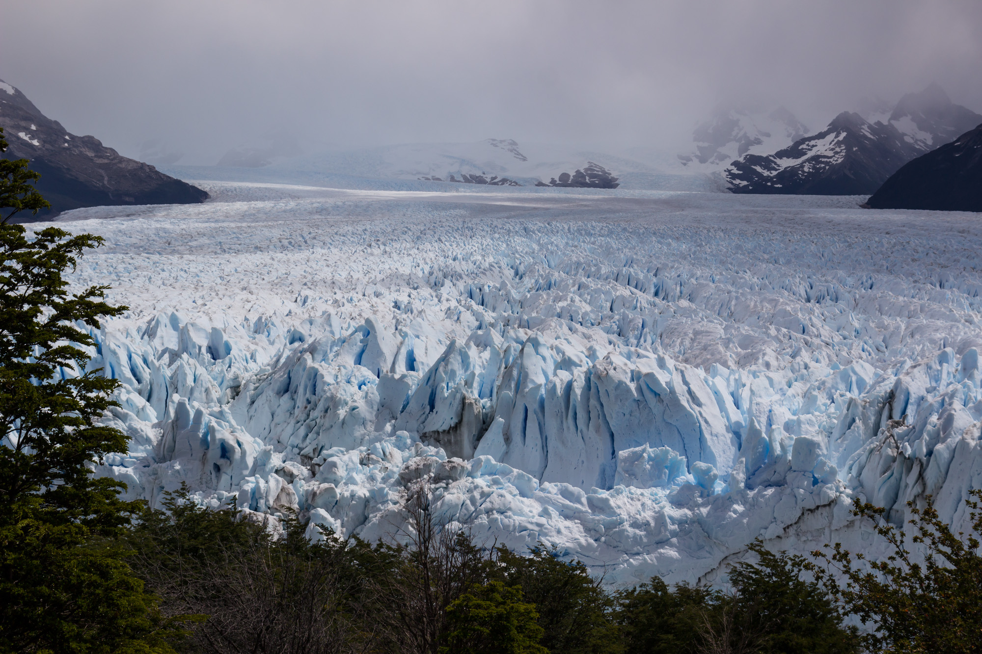 It's BIG! Dappled sunlight reveals the textures and intricacies of the monstrous Perito Moreno glacier 
