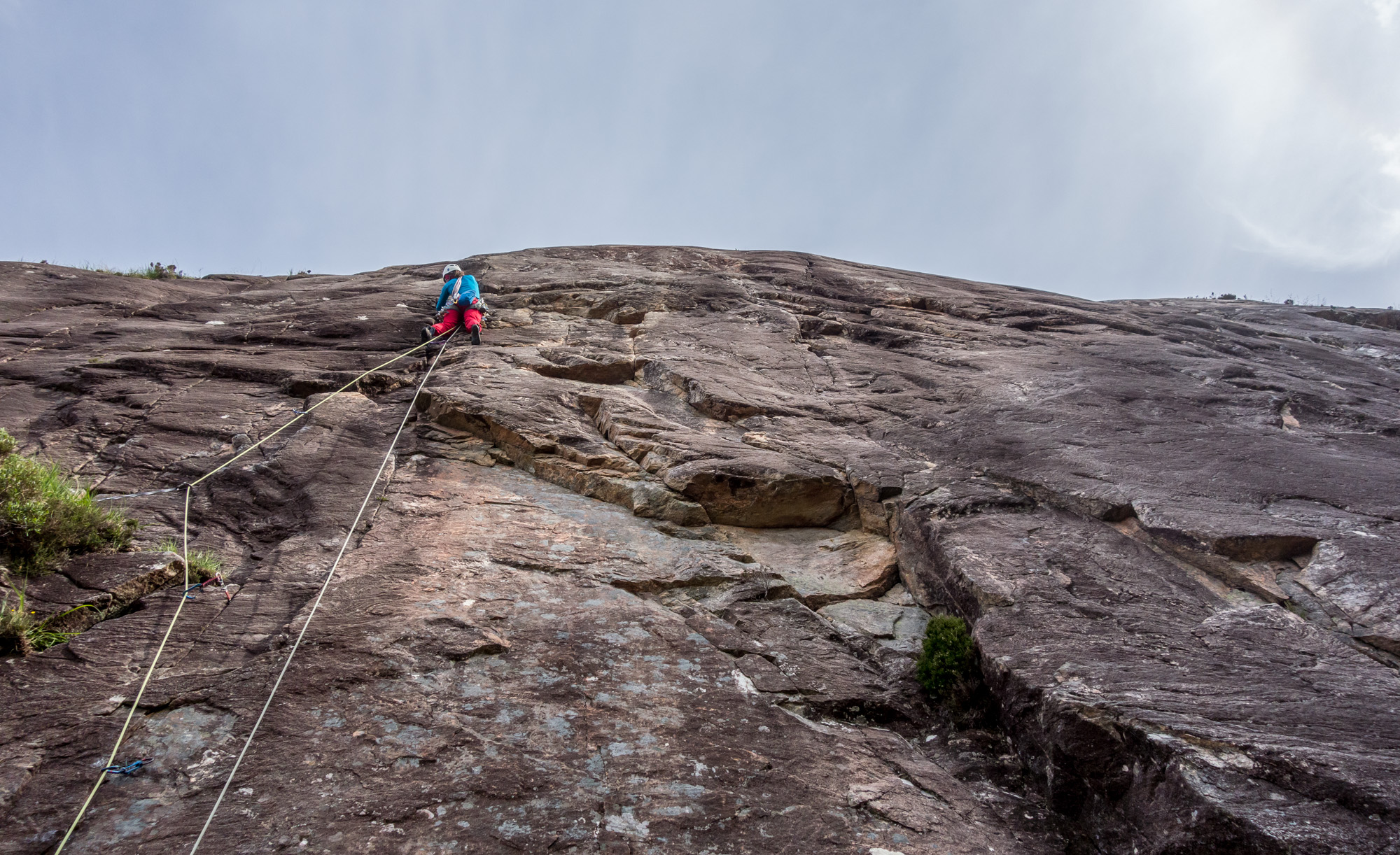 Sustained, well-protected and technical - common themes that would persist on all three of the routes we climbed at this superb crag. Debs on the first pitch of Route Two