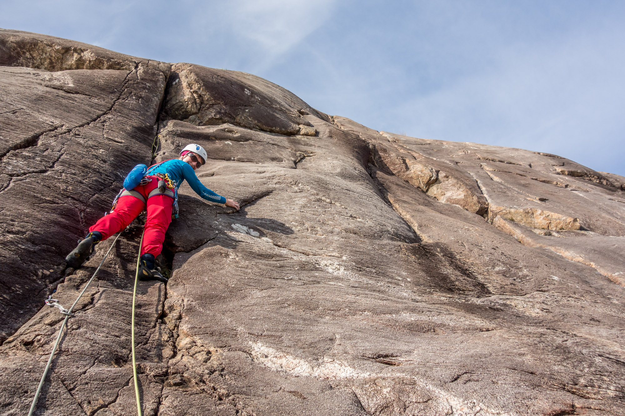 scottish summer rock climbing on route three diabaig