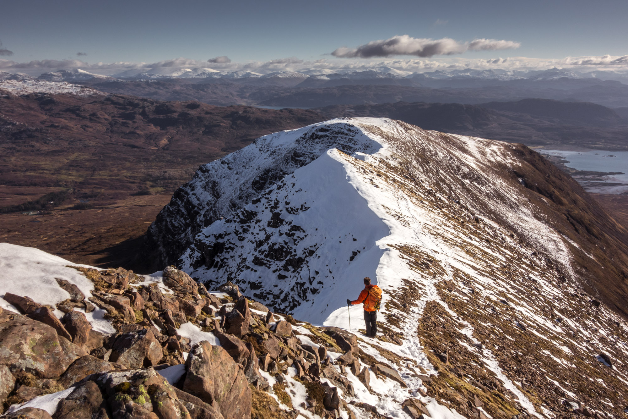 Andy taking it all in on the descent from Beinn Bhan 