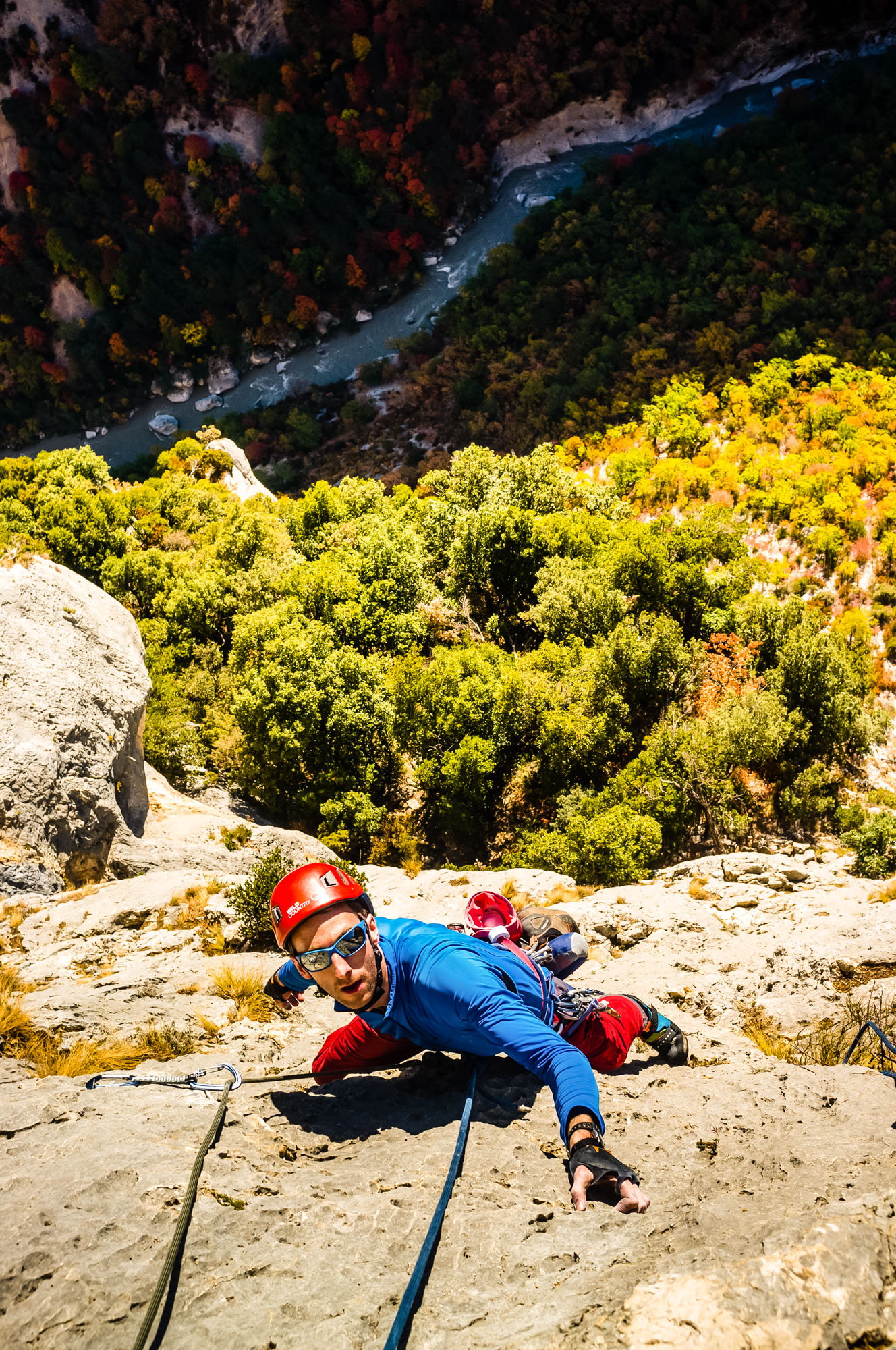 summer sport climbing in the verdon gorge