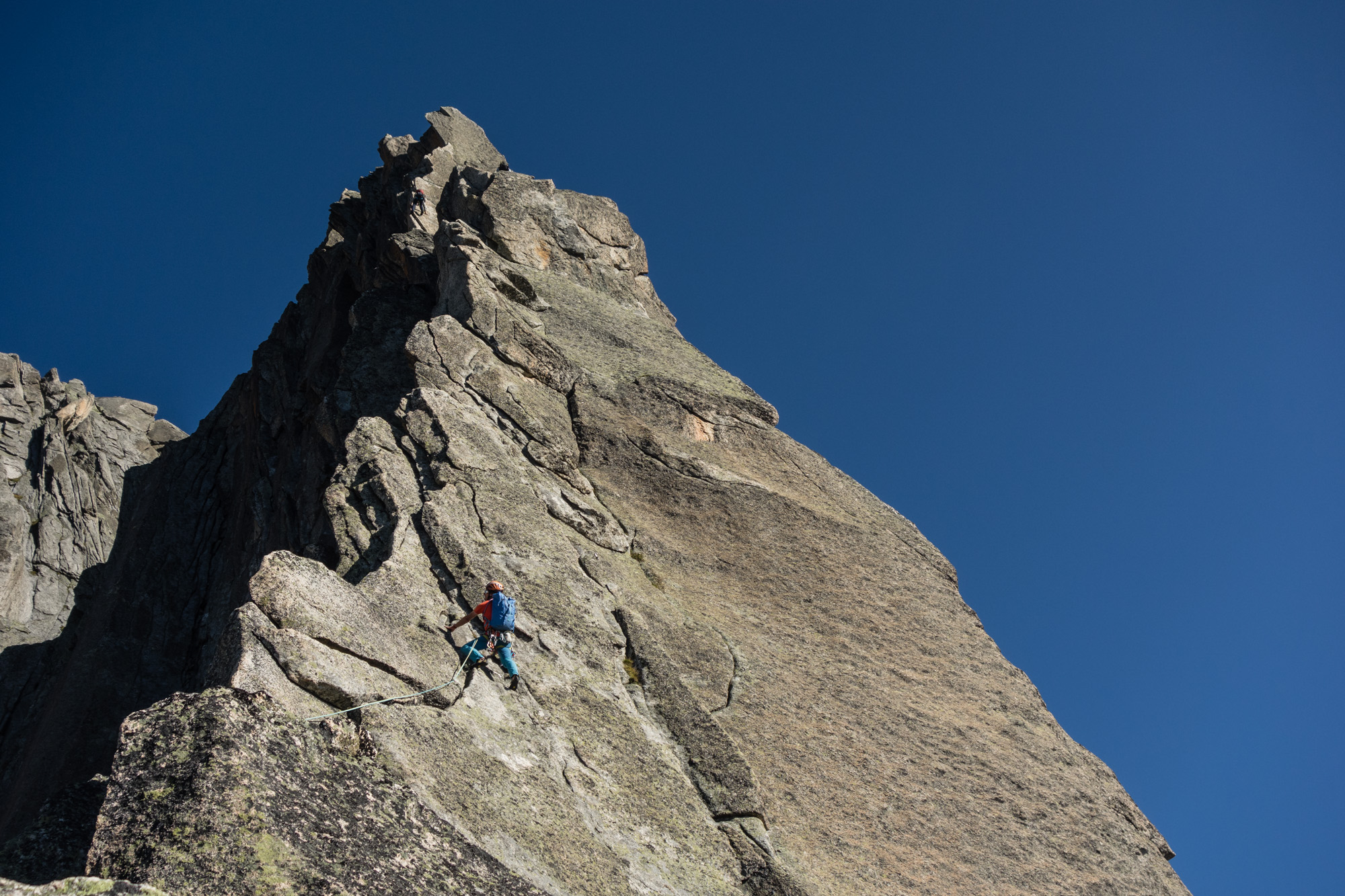 alpine summer rock climbing on the sudgrat salbitschijen