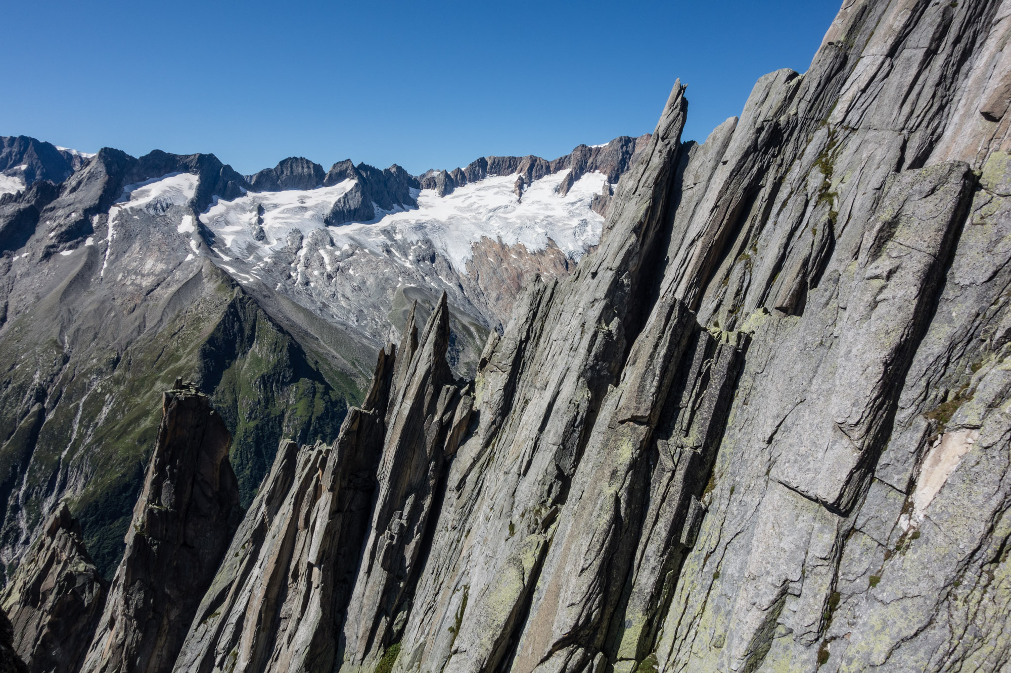 alpine summer rock climbing on the westgrat salbitschijen
