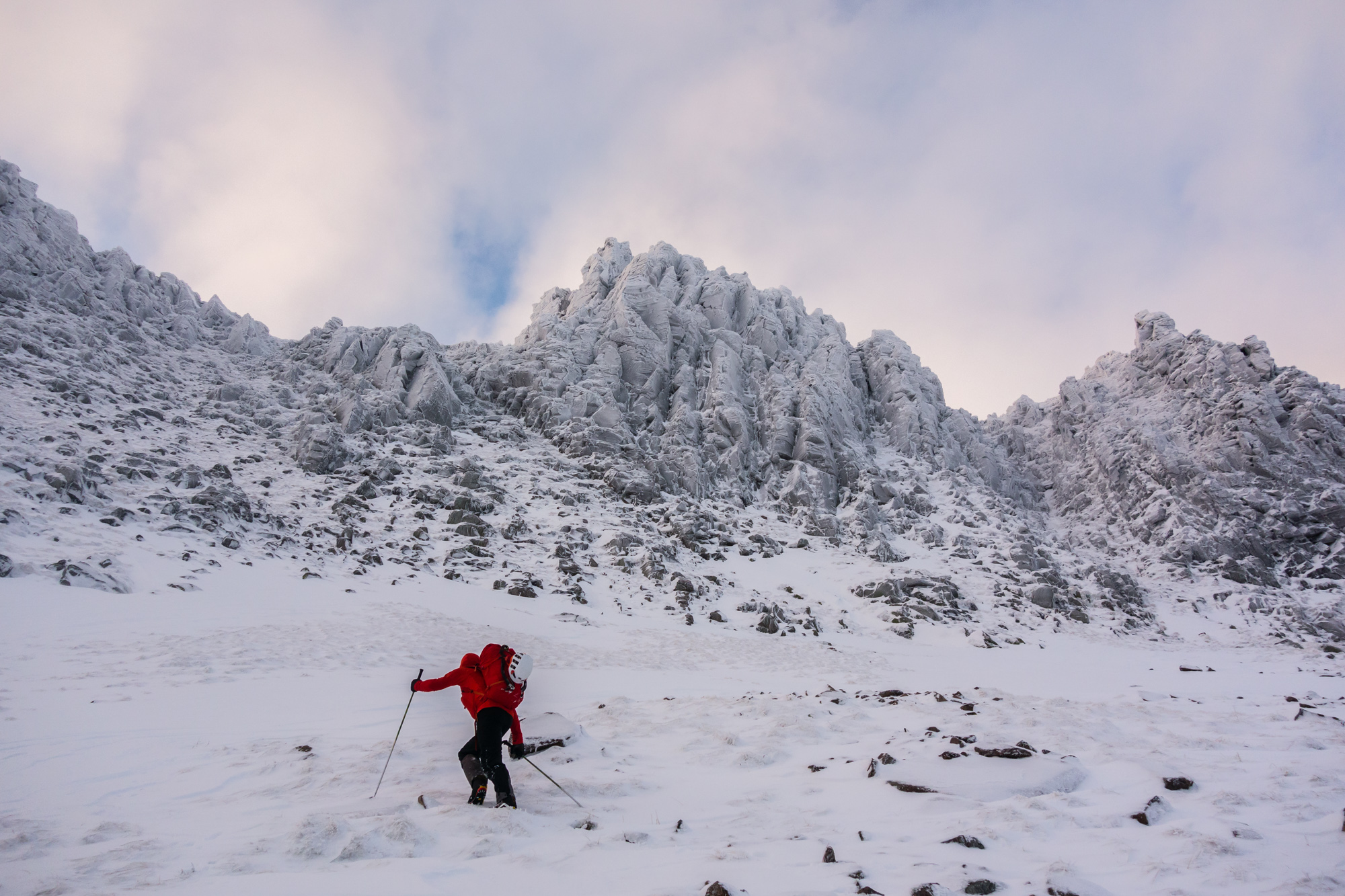 scottish winter mixed climbing on judas priest lochnagar approach