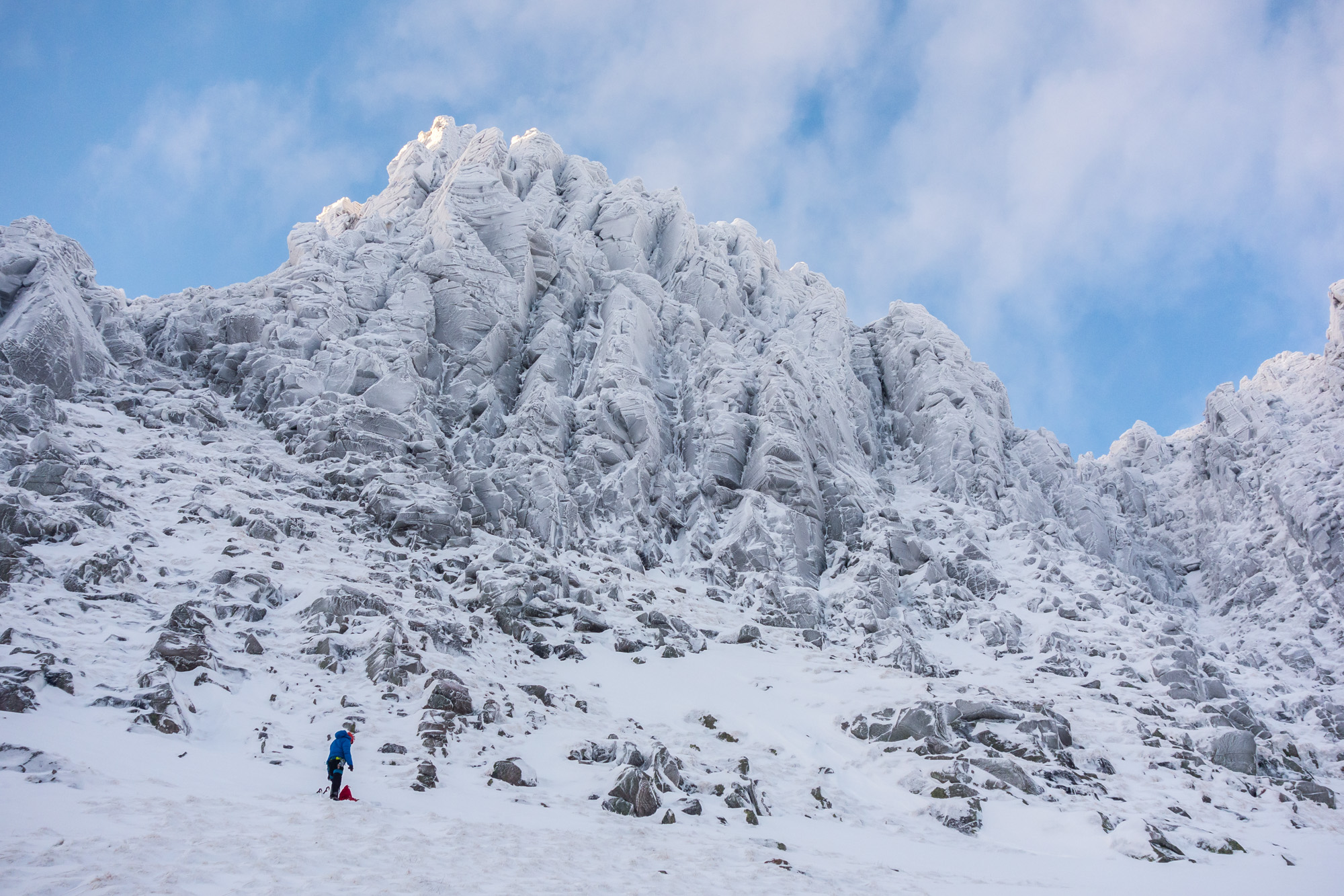 scottish winter mixed climbing on judas priest lochnagar approach