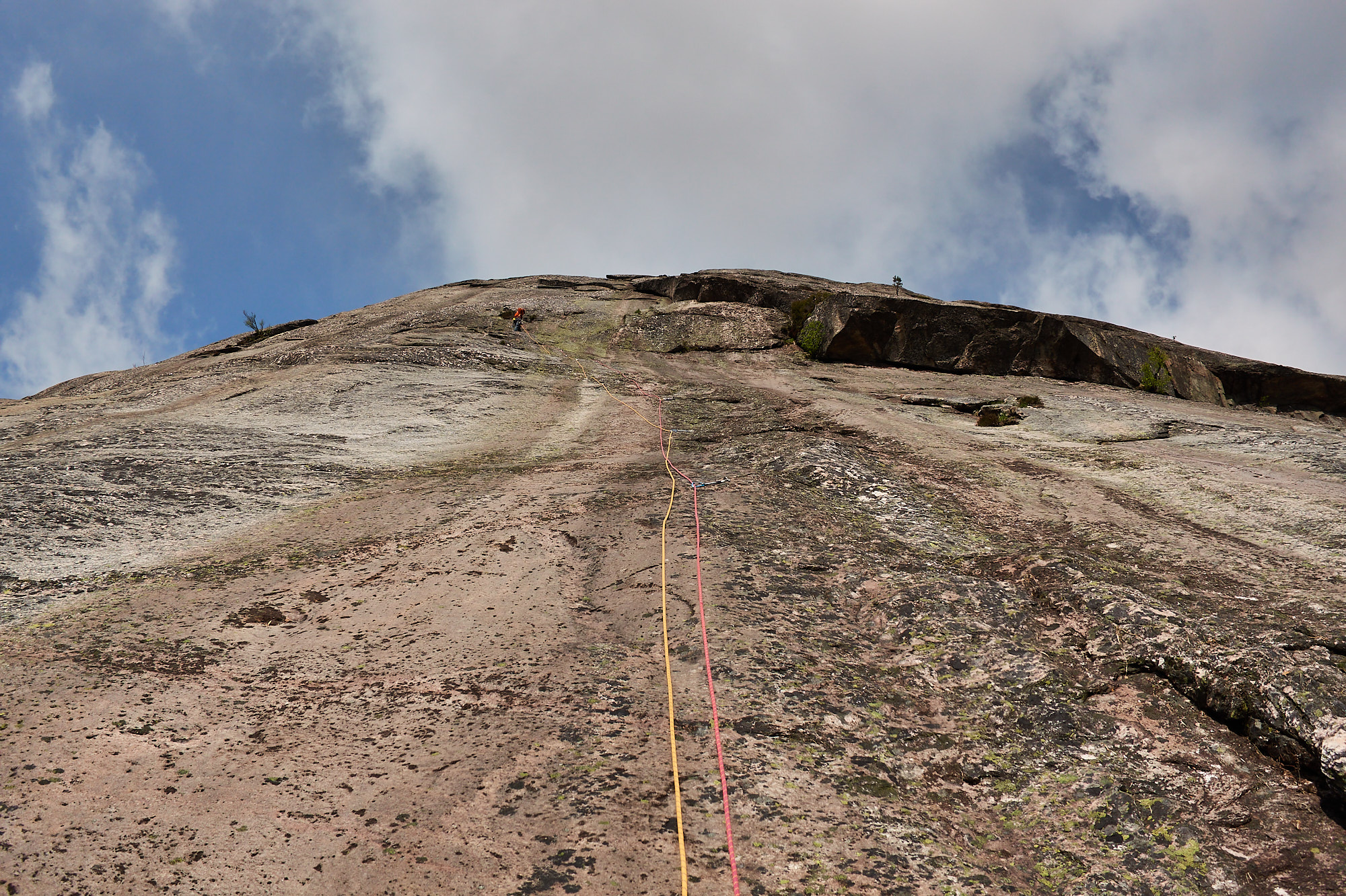 The second pitch of the rock climb called Agent Orange